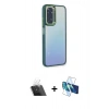 MARSİLYAN™- Redmi Note 11 Pro Kılıf Eksen Doku Prime - Siyah 3D Antistatik Seramik Nano Ekran Koruyucu + Kamera Lens Koruma Cam - SF