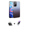 MARSİLYAN™- Redmi Note 11 Pro Kılıf Kıvılcım Minimal Özel Seri - Şeffaf Pasifik Cam Ekran Koruyucu + Kamera Lens Koruma Cam - SF