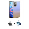 MARSİLYAN™- Redmi Note 11 Pro Kılıf Kıvılcım Minimal Özel Seri - Siyah 3D Antistatik Cam Ekran Koruyucu + Şeffaf Kamera Lens Koruma Cam