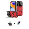 MARSİLYAN™- Redmi Note 11 Pro Kılıf Kıvılcım Modern Serisi - Şeffaf Pasifik Cam Ekran Koruyucu + Kamera Lens Koruma Cam - SF