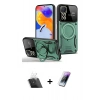 MARSİLYAN™- Redmi Note 11 Pro Kılıf Kıvılcım Modern Serisi - Şeffaf Pasifik Cam Ekran Koruyucu + Kamera Lens Koruma Cam - SF