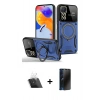 MARSİLYAN™- Redmi Note 11 Pro Kılıf Kıvılcım Modern Serisi - Siyah 3D Antistatik Hayalet Cam Ekran Koruyucu + Şeffaf Kamera Lens Koruma Cam