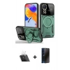 MARSİLYAN™- Redmi Note 11 Pro Kılıf Kıvılcım Modern Serisi - Siyah 3D Antistatik Hayalet Cam Ekran Koruyucu + Şeffaf Kamera Lens Koruma Cam