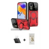 MARSİLYAN™- Redmi Note 11 Pro Kılıf Kıvılcım Modern Serisi - Siyah Mat Seramik Nano Ekran Koruyucu + Kamera Lens Koruma Cam - SF