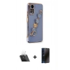 MARSİLYAN™- Redmi Note 11 Pro Kılıf Nova Işık Prime - Siyah 3D Antistatik Hayalet Cam Ekran Koruyucu + Şeffaf Kamera Lens Koruma Cam