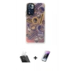 MARSİLYAN™- Redmi Note 11 Pro Kılıf Siluet Çizgi Koleksiyonu - Şeffaf Pasifik Cam Ekran Koruyucu + Kamera Lens Koruma Cam - SF