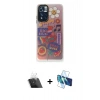 MARSİLYAN™- Redmi Note 11 Pro Kılıf Siluet Çizgi Koleksiyonu - Siyah 3D Antistatik Cam Ekran Koruyucu + Kamera Lens Koruma Cam - SF