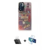 MARSİLYAN™- Redmi Note 11 Pro Kılıf Siluet Çizgi Koleksiyonu - Siyah 3D Antistatik Cam Ekran Koruyucu + Kamera Lens Koruma Cam - SF