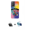 MARSİLYAN™- Redmi Note 11 Pro Kılıf Siluet Çizgi Koleksiyonu - Siyah 3D Antistatik Cam Ekran Koruyucu + Kamera Lens Koruma Cam - SF