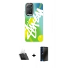 MARSİLYAN™- Redmi Note 11 Pro Kılıf Siluet Çizgi Koleksiyonu - Siyah 3D Antistatik Hayalet Cam Ekran Koruyucu + Kamera Lens Koruma Cam - SF