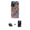 MARSİLYAN™- Redmi Note 11 Pro Kılıf Siluet Çizgi Koleksiyonu - Siyah 3D Antistatik Hayalet Cam Ekran Koruyucu + Kamera Lens Koruma Cam - SF