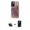 MARSİLYAN™- Redmi Note 11 Pro Kılıf Siluet Çizgi Koleksiyonu - Siyah 3D Antistatik Hayalet Cam Ekran Koruyucu + Kamera Lens Koruma Cam - SF