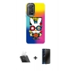 MARSİLYAN™- Redmi Note 11 Pro Kılıf Siluet Çizgi Koleksiyonu - Siyah 3D Antistatik Hayalet Cam Ekran Koruyucu + Kamera Lens Koruma Cam - SF