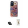 MARSİLYAN™- Redmi Note 11 Pro Kılıf Siluet Çizgi Koleksiyonu - Siyah Mat Seramik Nano Ekran Koruyucu + Kamera Lens Koruma Cam - SF