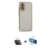 MARSİLYAN™- Redmi Note 11 Pro Kılıf Yankı Serisi - Siyah 3D Antistatik Seramik Nano Ekran Koruyucu + Kamera Lens Koruma Cam - SF