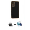 MARSİLYAN™- Redmi Note 11 Pro Kılıf Yankı Serisi - Siyah 3D Antistatik Seramik Nano Ekran Koruyucu + Kamera Lens Koruma Cam - SF