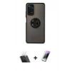MARSİLYAN™- Redmi Note 11 Pro Kılıf Yörünge Çizgi - Şeffaf Pasifik Cam Ekran Koruyucu + Kamera Lens Koruma Cam - SF
