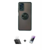 MARSİLYAN™- Redmi Note 11 Pro Kılıf Yörünge Çizgi - Şeffaf Pasifik Cam Ekran Koruyucu + Kamera Lens Koruma Cam - SF