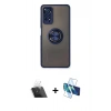MARSİLYAN™- Redmi Note 11 Pro Kılıf Yörünge Çizgi - Siyah 3D Antistatik Cam Ekran Koruyucu + Şeffaf Kamera Lens Koruma Cam
