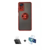 MARSİLYAN™- Redmi Note 11 Pro Kılıf Yörünge Çizgi - Siyah 3D Antistatik Cam Ekran Koruyucu + Şeffaf Kamera Lens Koruma Cam