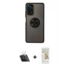MARSİLYAN™- Redmi Note 11 Pro Kılıf Yörünge Çizgi - Siyah Mat Seramik Nano Ekran Koruyucu + Kamera Lens Koruma Cam - SF