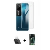 MARSİLYAN™- Redmi Note 11 SE Kılıf Zirve Doku - Şeffaf 360 Full Body Arka Koruyucu + Kamera Lens Koruma Cam - SF