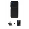 MARSİLYAN™- Redmi Note 11S Kılıf Vadi Çizgi Prime - Siyah 3D Antistatik Hayalet Cam Ekran Koruyucu + Kamera Lens Koruma Cam - SF