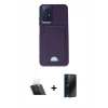 MARSİLYAN™- Redmi Note 11S Kılıf Vadi Çizgi Prime - Siyah 3D Antistatik Hayalet Cam Ekran Koruyucu + Kamera Lens Koruma Cam - SF