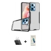 MARSİLYAN™- Redmi Note 12 5G Kılıf Atlas Asil Serisi - Şeffaf Pasifik Cam Ekran Koruyucu + Kamera Lens Koruma Cam - SF