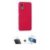 MARSİLYAN™- Redmi Note 12 Pro 4G Kılıf Ahenk Serisi - Siyah 3D Antistatik Cam Ekran Koruyucu + Şeffaf Kamera Lens Koruma Cam