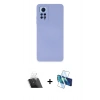 MARSİLYAN™- Redmi Note 12 Pro 4G Kılıf Ahenk Serisi - Siyah 3D Antistatik Cam Ekran Koruyucu + Şeffaf Kamera Lens Koruma Cam