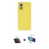 MARSİLYAN™- Redmi Note 12 Pro 4G Kılıf Ahenk Serisi - Siyah 3D Antistatik Cam Ekran Koruyucu + Şeffaf Kamera Lens Koruma Cam