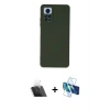 MARSİLYAN™- Redmi Note 12 Pro 4G Kılıf Ahenk Serisi - Siyah 3D Antistatik Cam Ekran Koruyucu + Şeffaf Kamera Lens Koruma Cam