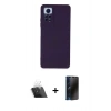 MARSİLYAN™- Redmi Note 12 Pro 4G Kılıf Ahenk Serisi - Siyah 3D Antistatik Hayalet Cam Ekran Koruyucu + Kamera Lens Koruma Cam - SF