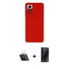 MARSİLYAN™- Redmi Note 12 Pro 4G Kılıf Ahenk Serisi - Siyah 3D Antistatik Hayalet Cam Ekran Koruyucu + Kamera Lens Koruma Cam - SF