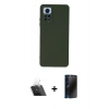 MARSİLYAN™- Redmi Note 12 Pro 4G Kılıf Ahenk Serisi - Siyah 3D Antistatik Hayalet Cam Ekran Koruyucu + Kamera Lens Koruma Cam - SF
