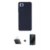 MARSİLYAN™- Redmi Note 12 Pro 4G Kılıf Ahenk Serisi - Siyah 3D Antistatik Hayalet Cam Ekran Koruyucu + Kamera Lens Koruma Cam - SF