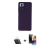 MARSİLYAN™- Redmi Note 12 Pro 4G Kılıf Ahenk Serisi - Siyah 3D Antistatik Mat Seramik Nano Ekran Koruyucu + Kamera Lens Koruma Cam - SF