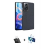 MARSİLYAN™- Redmi Note 12 Pro 4G Kılıf Doruk Serisi - Siyah 3D Antistatik Seramik Nano Ekran Koruyucu + Kamera Lens Koruma Cam - SF