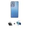 MARSİLYAN™- Redmi Note 12 Pro 4G Kılıf Eksen Doku Prime - Siyah 3D Antistatik Cam Ekran Koruyucu + Kamera Lens Koruma Cam - SF
