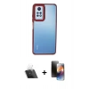 MARSİLYAN™- Redmi Note 12 Pro 4G Kılıf Eksen Doku Prime - Siyah 3D Antistatik Mat Seramik Nano Ekran Koruyucu + Şeffaf Kamera Lens Koruma Cam
