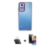 MARSİLYAN™- Redmi Note 12 Pro 4G Kılıf Eksen Doku Prime - Siyah 3D Antistatik Mat Seramik Nano Ekran Koruyucu + Şeffaf Kamera Lens Koruma Cam