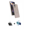 MARSİLYAN™- Redmi Note 12 Pro 4G Kılıf İz Işık Koleksiyonu - Siyah 3D Antistatik Seramik Nano Ekran Koruyucu + Şeffaf Kamera Lens Koruma Cam