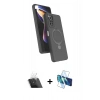 MARSİLYAN™- Redmi Note 12 Pro 4G Kılıf İz Işık Koleksiyonu - Siyah 3D Antistatik Seramik Nano Ekran Koruyucu + Şeffaf Kamera Lens Koruma Cam