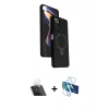 MARSİLYAN™- Redmi Note 12 Pro 4G Kılıf İz Işık Koleksiyonu - Siyah 3D Antistatik Seramik Nano Ekran Koruyucu + Şeffaf Kamera Lens Koruma Cam