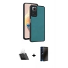 MARSİLYAN™- Redmi Note 12 Pro 4G Kılıf Kıvılcım Işık Serisi - Siyah 3D Antistatik Hayalet Cam Ekran Koruyucu + Şeffaf Kamera Lens Koruma Cam