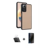 MARSİLYAN™- Redmi Note 12 Pro 4G Kılıf Kıvılcım Işık Serisi - Siyah 3D Antistatik Hayalet Cam Ekran Koruyucu + Şeffaf Kamera Lens Koruma Cam