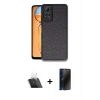 MARSİLYAN™- Redmi Note 12 Pro 4G Kılıf Kıvılcım Işık Serisi - Siyah 3D Antistatik Hayalet Cam Ekran Koruyucu + Şeffaf Kamera Lens Koruma Cam