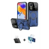 MARSİLYAN™- Redmi Note 12 Pro 4G Kılıf Kıvılcım Modern Serisi - Siyah 3D Antistatik Cam Ekran Koruyucu + Kamera Lens Koruma Cam - SF