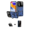 MARSİLYAN™- Redmi Note 12 Pro 4G Kılıf Kıvılcım Modern Serisi - Siyah 3D Antistatik Hayalet Cam Ekran Koruyucu + Kamera Lens Koruma Cam - SF